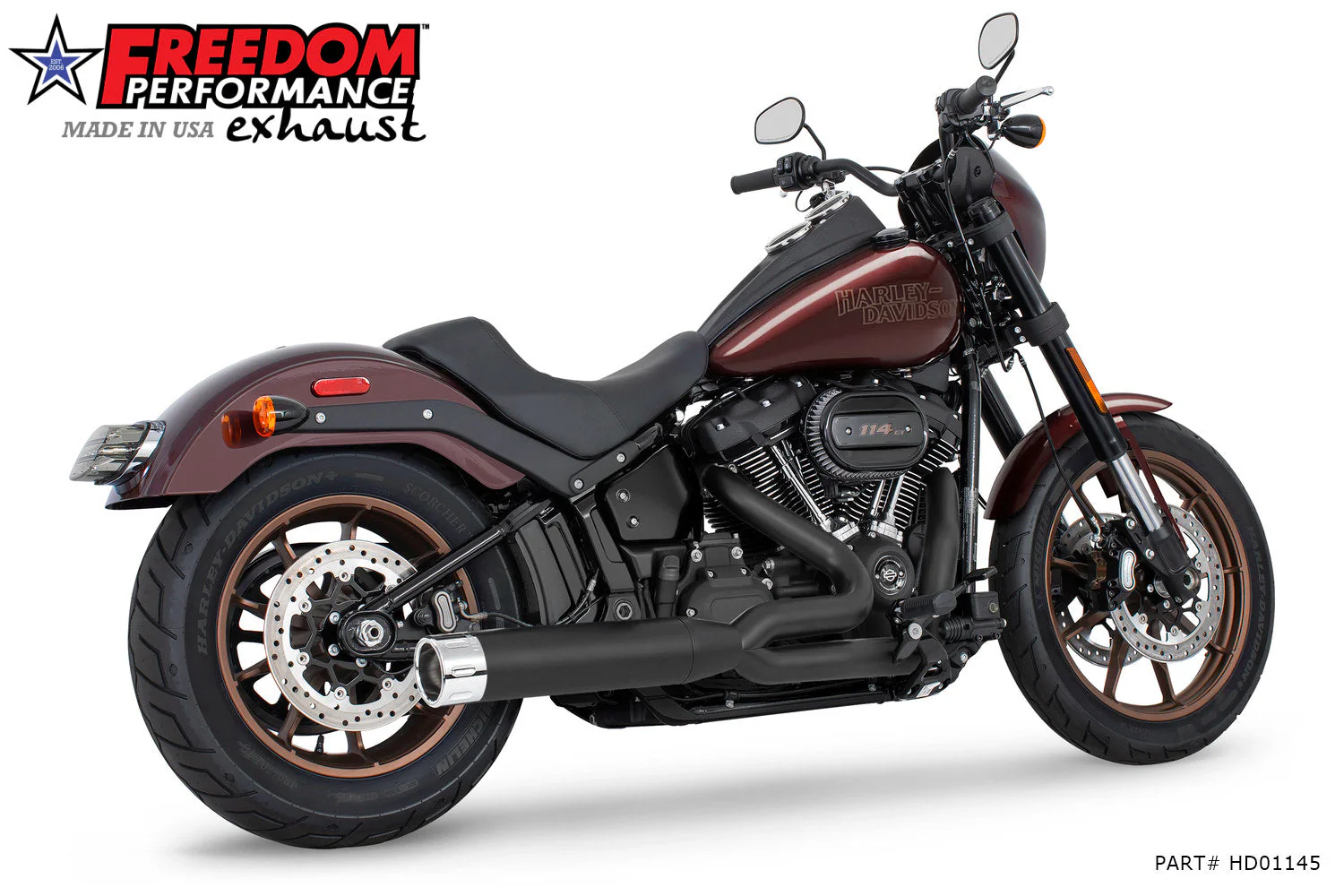FREEDOM EXHAUST - SOFTAIL "SLIM-TIRE" 4" UNION 2-INTO-1 RIGHT-SIDE ONLY 2018-PRESENT - Image 17