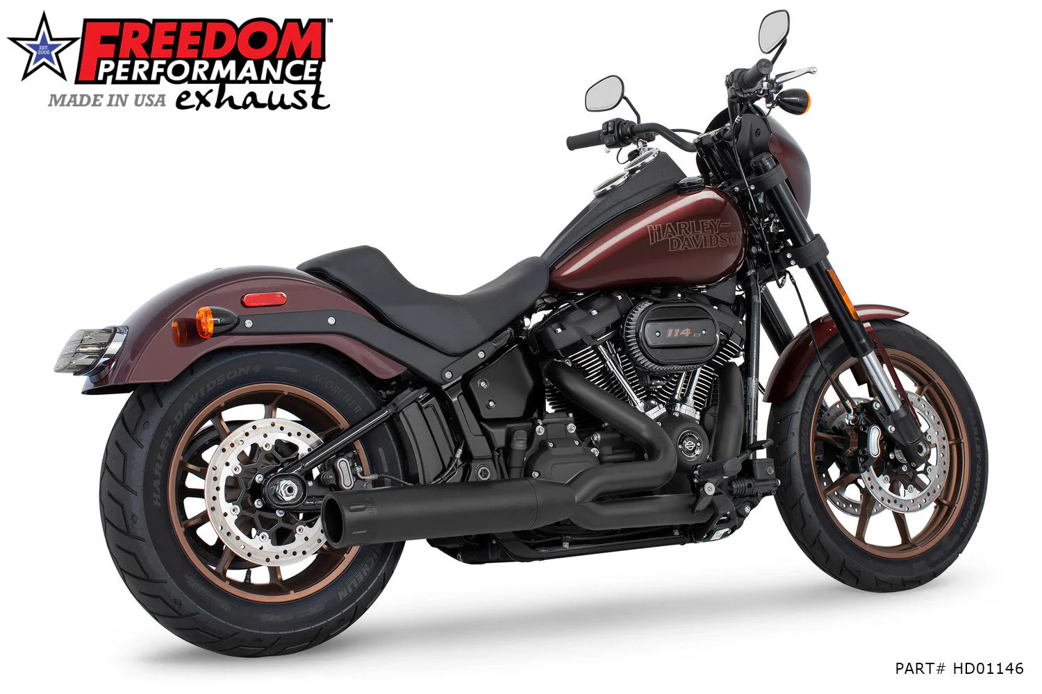 FREEDOM EXHAUST - SOFTAIL "SLIM-TIRE" 4" UNION 2-INTO-1 RIGHT-SIDE ONLY 2018-PRESENT - Image 18