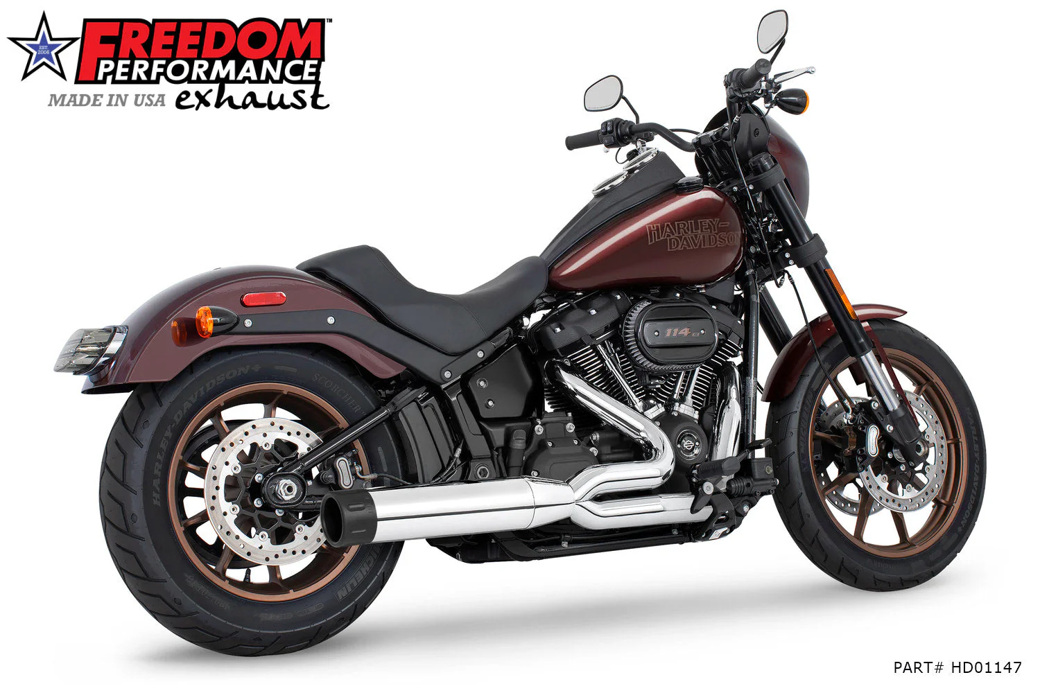 FREEDOM EXHAUST - SOFTAIL "SLIM-TIRE" 4" UNION 2-INTO-1 RIGHT-SIDE ONLY 2018-PRESENT - Image 19