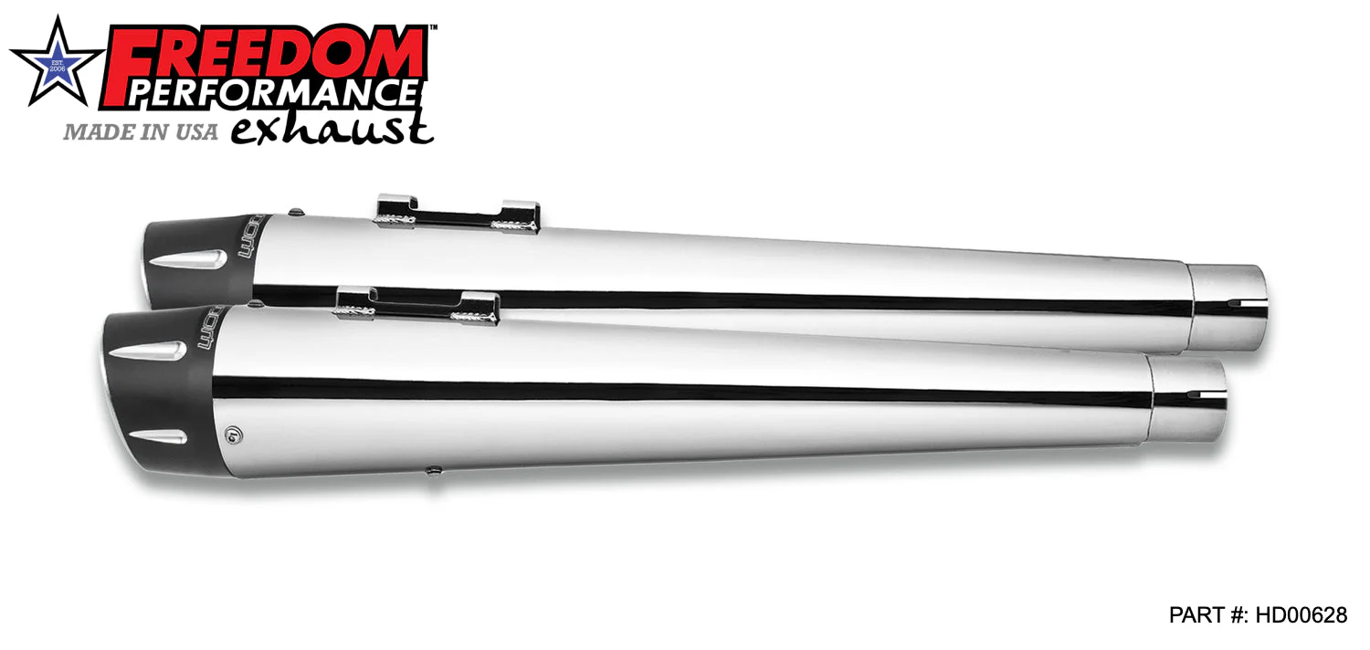 FREEDOM EXHAUST - TOURING/TRIKE AMERICAN OUTLAW & COMBAT FLUTED 4.5" MEGAPHONE SLIP-ONS - Image 11
