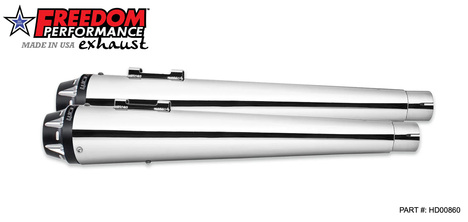 FREEDOM EXHAUST - TOURING/TRIKE AMERICAN OUTLAW & COMBAT FLUTED 4.5" MEGAPHONE SLIP-ONS - Image 15
