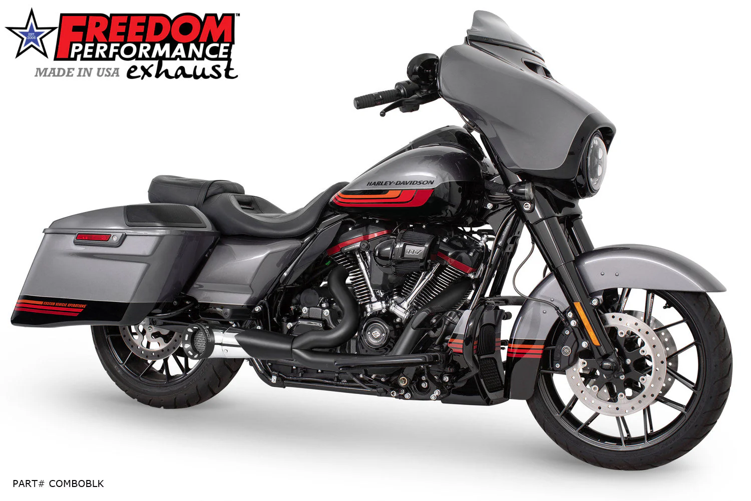 FREEDOM EXHAUST - TOURING 2-INTO-1 TURNOUT/SIDEDUMP FULL SYSTEM BUNDLE - Image 36